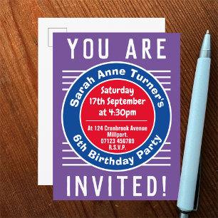 Convite de aniversário de 6 para criança