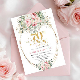 Convite de Aniversário de 70 anos Bohemian Blush F