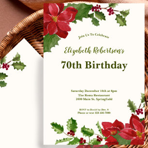 Convite de Aniversário de 70 anos com Flora Elegan