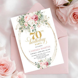 Convite de Aniversário de 70 anos com Rosas Modern