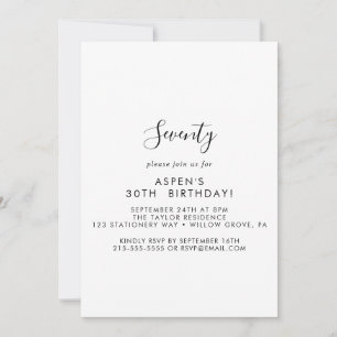 Convite de Aniversário de 70 anos com Script Moder