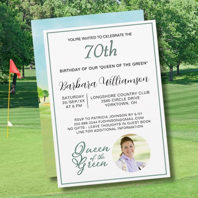 Convite de Aniversário de 70 anos com Tema de Golf (Criador carregado)