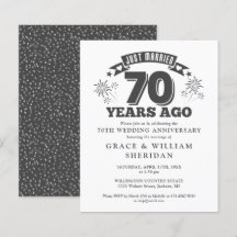 Convite de Aniversário de 70 Anos de Casados Orçam