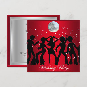 Convite de Aniversário de 70 anos Disco Vermelho