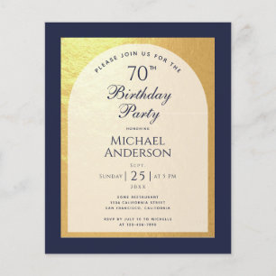 Convite de Aniversário de 70 Anos do Homem Orçamen