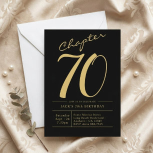 Convite de Aniversário de 70 Anos do Marido Preto