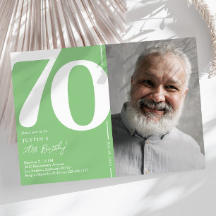 Convite de Aniversário de 70 anos em Verde Lima Fr