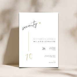 Convite de Aniversário de 70 anos Minimal Moderno