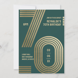 Convite de Aniversário de 70 anos Moderno e Elegan