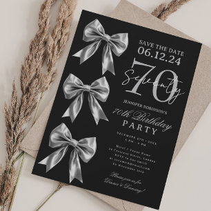 Convite de Aniversário de 70 anos Silver Coquette 