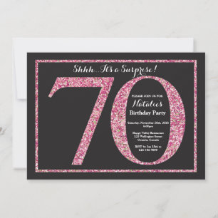 Convite de Aniversário de 70 anos Surpresa Brilho 