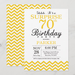 Convite de Aniversário de 70 anos Surpresa com Che