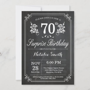 Convite de Aniversário de 70 anos Surpresa em Quad