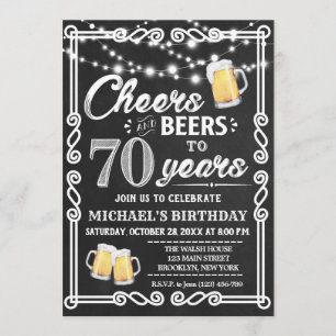 Convite de Aniversário de 70 Saúde e Cervejas