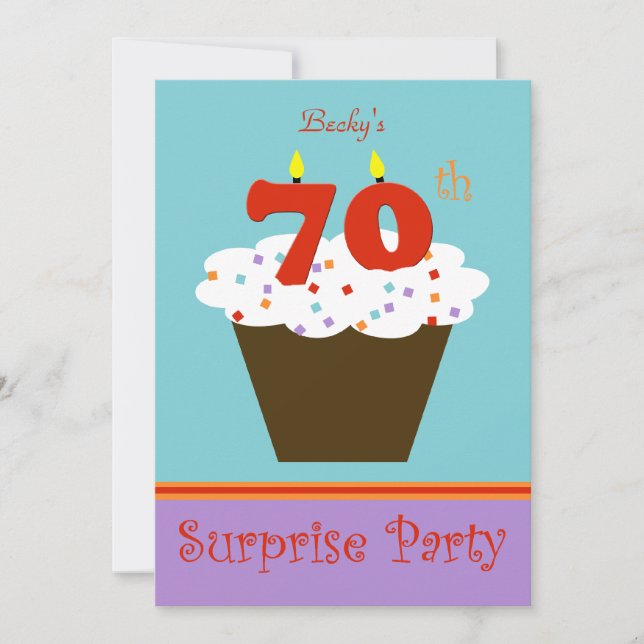Convite de aniversário de 70 surpresa (Frente)