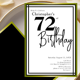 Convite de Aniversário de 72 Anos Moderno Elegante