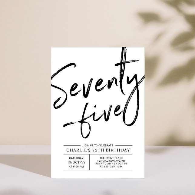 Convite de Aniversário de 75 Anos Moderno (Criador carregado)