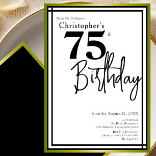 Convite de Aniversário de 75 Anos Moderno Elegante