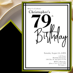 Convite de Aniversário de 79 Anos Moderno Elegante