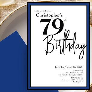 Convite de Aniversário de 79 Anos Moderno Elegante