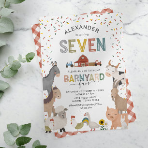 Convite de Aniversário de 7 Anos do Petting Zoo