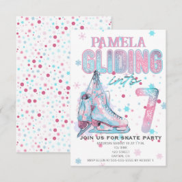 Convite de aniversário de 7 de patinação