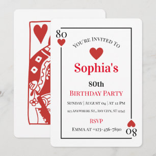 Convite de Aniversário de 80 anos com Cartas de Co