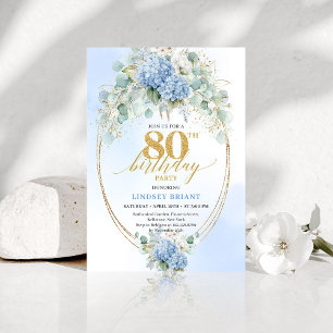 Convite de Aniversário de 80 Anos Jardim Floral Az