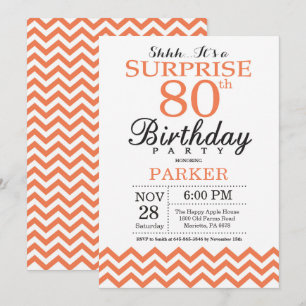 Convite de Aniversário de 80 anos Surpresa Coral C