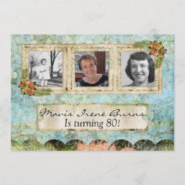 Convite de aniversário de 80 de Fotografias do Chi