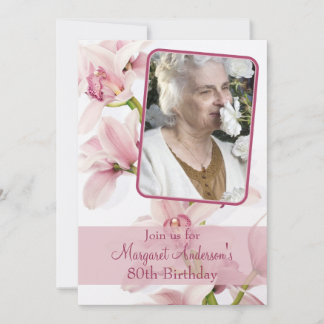 Convite de Aniversário de 80 | Foto | Orquídea ros