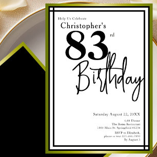 Convite de Aniversário de 83 Anos Moderno Elegante