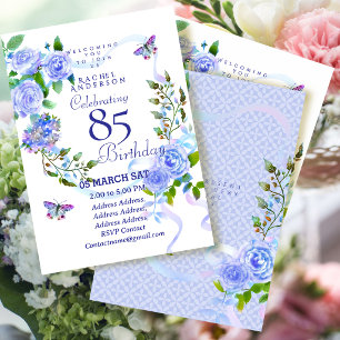 Convite de Aniversário de 85 anos com Fita Rosa Az