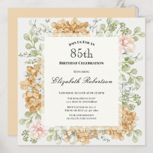 Convite de Aniversário de 85 anos em Cores Elegant