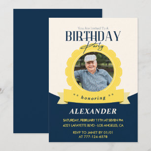 Convite de aniversário de 86 anos Moderno e Elegan