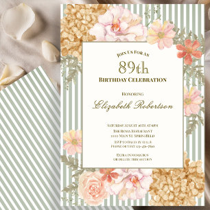 Convite de Aniversário de 89 anos Cores de Outono 