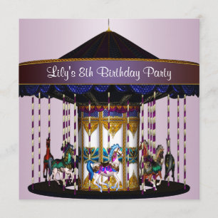 Convite de Aniversário de 8 anos Carousel Ponies 8