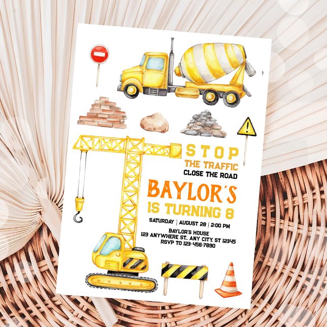 Convite de Aniversário de 8 anos de Construção (Criador carregado)