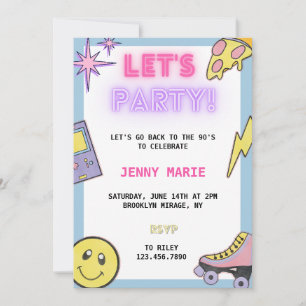 Convite de aniversário de 90/2000