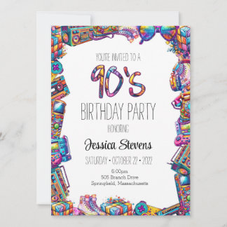 Convite de aniversário de 90 anos