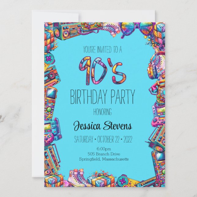 Convite de aniversário de 90 anos (Frente)