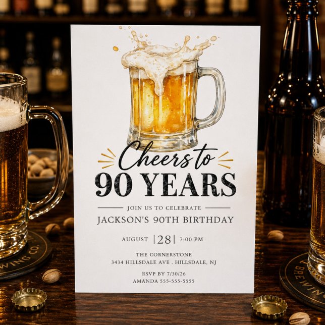 Convite de Aniversário de 90 Anos Cheers (Criador carregado)