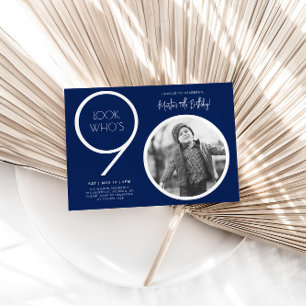 Convite de Aniversário de 90 anos em Azul Marinho