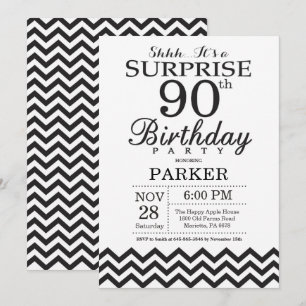 Convite de Aniversário de 90 anos Surpresa Chevron