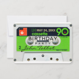 Convite de aniversário de 90 de áudio retrorreflec
