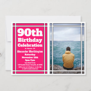 Convite de aniversário de 90 de Fotografias Rosa