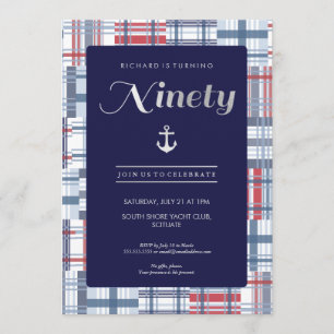 Convite de Aniversário de 90 - Noventa, Verão Náut