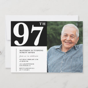 Convite de aniversário de 97 anos de homens em fot