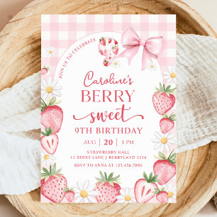 Convite de Aniversário de 9 anos Coquette Bow Mora