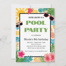 Convite de Aniversário de 9 Anos de Nicole para Fe